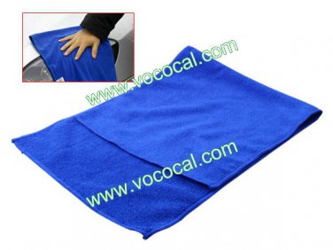 30*70cm Microfiber Car Window Cleaning Towel Rag Blue + Car Wash Glove