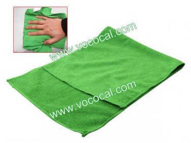 30*70cm Microfiber Car Window Cleaning Towel Rag Green + Car Wash Glove