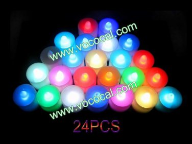 LED Electronic 7 Color Change Flameless Candle Wedding Party Valentine Light
