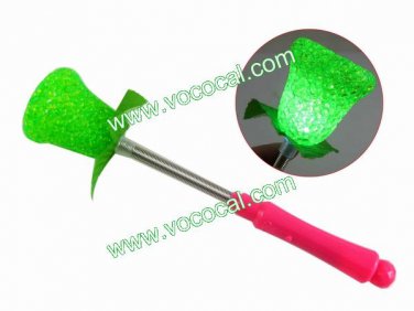 LED Flash Light Up Sping Rose Glow Stick Wand Party Concert Favor Green