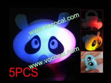 5x Bear Colorful Flash LED Lights Finger Ring for Party Kids