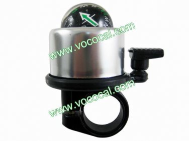 Handlebar Bell Ring Sound With Compass for Bike Bicycle Silver
