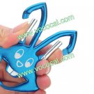 Cute Rabbit Style Aluminum Alloy Dual Carabiner Clip Bottle Opener Blue