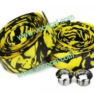 2 x Cycling Bike Bicycle Handlebar Tape Belt Wrap Strap Yellow + Black