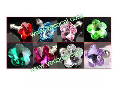 Bling Rhinestone 3.5mm Earphone Jack Dust Plug Ear Cap for iPhone 5 Samsung HTC