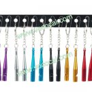 Aluminum Metal Baseball Bat Style Whistle Keychain Keyring (12-Piece)
