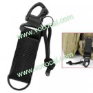 Hanging Hook Keychain w/ Nylon Band Strap for Backpack Bag Black