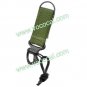 Hanging Hook Keychain w/ Nylon Band Strap for Backpack Bag Green + Black