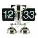 Retro Modern Scale Auto Flip Metal Dual Stand Desk Table Clock