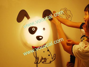 Cute Dog DIY Home Room Decor Wallpaper Wall Sticker Night Light Lamp