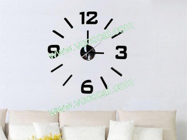 Room Decor Adhesive Digit DIY Modern House Decoration Wall Clock