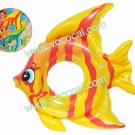 Inflatable Kids Children Swimming Float Swim Ring Trainer W/ Fish Shape Yellow