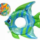 Inflatable Kids Children Swimming Float Swim Ring Trainer W/ Fish Shape Green