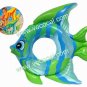 Inflatable Kids Children Swimming Float Swim Ring Trainer W/ Fish Shape Green
