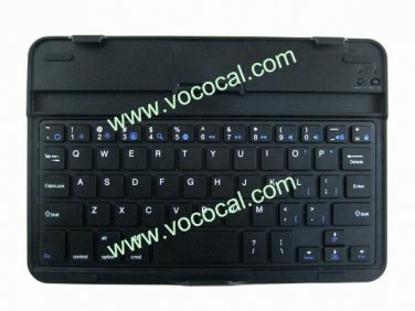 Slim Plastic + Metal Bluetooth Wireless Keyboard Case Stand for iPad Mini Black