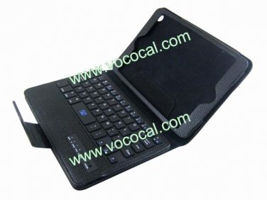 PU Leather Bluetooth Keyboard Case Stand for iPad Mini Black