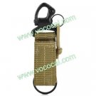 Hanging Hook Keychain w/ Nylon Band Strap for Backpack Bag Army Green + Black