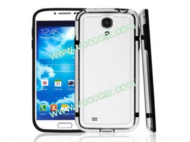 Black TPU + PC Bumper Case Cover for Samsung Galaxy S4 I9500