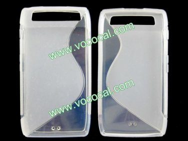 S Line TPU Protective Case Cover Skin for Motorola XT916 Clear White