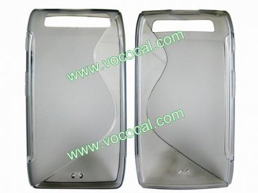 S Line TPU Protective Case Cover Skin for Motorola XT916 Clear Gray