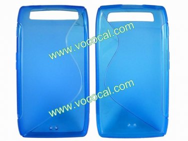 S Line TPU Protective Case Cover Skin for Motorola XT916 Blue