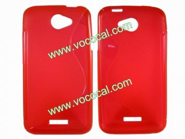 S Line Soft Flexible TPU Case Cover Skin for HTC One X S720E Red