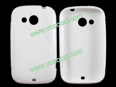 S Line Soft Flexible TPU Case Cover Skin for HTC A320e Desire C White