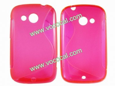 S Line Soft Flexible TPU Case Cover Skin for HTC A320e Desire C Pink