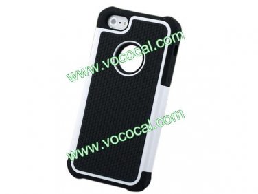 Combo 2 Pieces Protective Fashion Robot Case Cover Skin for iPhone 5 White