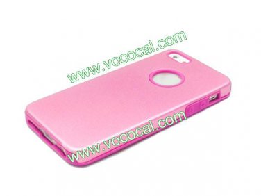 Deluxe Aluminum Silicone Protective Case Cover Skin for iPhone 5 Pink