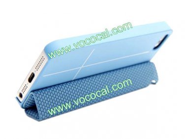 Magnetic Flip Smart Stand Folding Case Cover Skin for iPhone 5 Azure