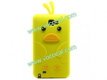 Cute 3D Chicken Silicone Case Cover Skin for Samsung Galaxy Note 2 N7100 Yellow