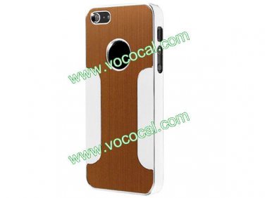 Luxury Plating Hard Protective Case Cover Skin for iPhone 5 Brown