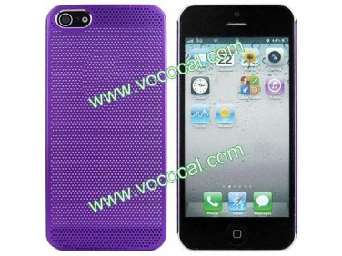 Ultra Thin Aluminum Mesh Heat Dissipation Hard Case Cover for iPhone 5 Purple