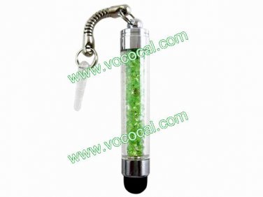 Universal Crystal Anti-Dust Touch Screen Stylus Pen for Apple iPhone 5 4S Green