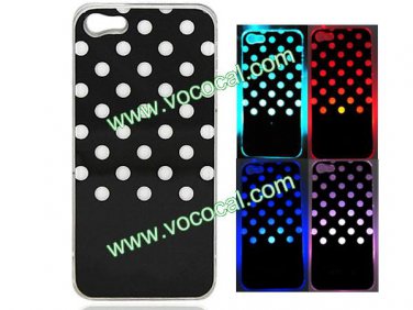 Flash Light LED Color Changing Luxury Fancy Case Cover for iPhone 5 Polka Dots