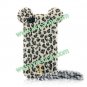 Cute 3D Plush Tail Leopard TPU Case Cover Skin for iPhone 5 Black-White