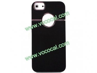 PC Frosted Plating Hard Protective Case Cover Skin for iPhone 5 Black