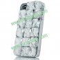3D Crystal Meteorite Bling Hard Case Cover Skin for iPhone 5 Silver-White