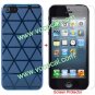 Triangle PC Case Cover + Ultra Clear Screen Protector for iPhone 5 Blue