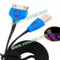1M Flat LED Smile Face USB Data Sync Cable Cord for iPhone 4S iPad P1000 Black