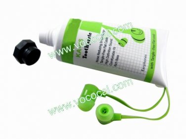 Creative Toothpaste 3.5mm Earphone Headphone Headset for iPhone MP3 Green