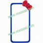 3D Bowknot Cartoon Bumper Frame Hard Case Cover Skin for iPhone 5 Dark Blue