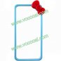 3D Bowknot Cartoon Bumper Frame Hard Case Cover Skin for iPhone 5 Light Blue