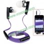 Noodle Earphone Headphones With Remote Mic for iPhone 4 4S HTC G23 One X Purple