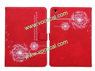 Dandelion Folio PU Leather Stand Case Cover Skin for iPad Mini Red