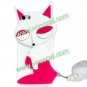 3D Cute Cartoon Soft Silicone Fox Animal Case Cover for iPhone 5 With Tail White