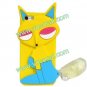 3D Cute Cartoon Soft Silicone Fox Animal Case Cover for iPhone 5 Yellow