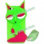 3D Cartoon Silicone Animal Protective Case Cover for iPhone 5 With Tail Green