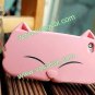 Cute 3D Animal Cartoon Cat Silicone Case Cover Skin for iPhone 5 Pink